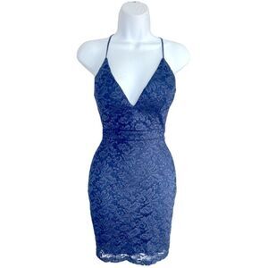 EMERALD SUNDAE Glitter Lace Bodycon Mini Dress Size XS